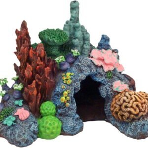 Exotic Environments Caribbean Living Reef Aquarium Ornament, Small , 7-1/2-Inch by 5-1/2-Inch by 5-1/2-Inch